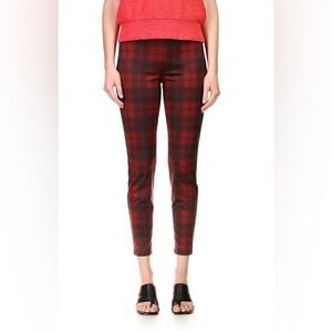 Sanctuary Runway Red Plaid Leggings pants, size XXS New